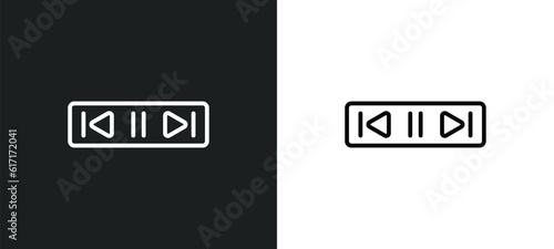 music controller line icon in white and black colors. music controller flat vector icon from music controller collection for web, mobile apps and ui.