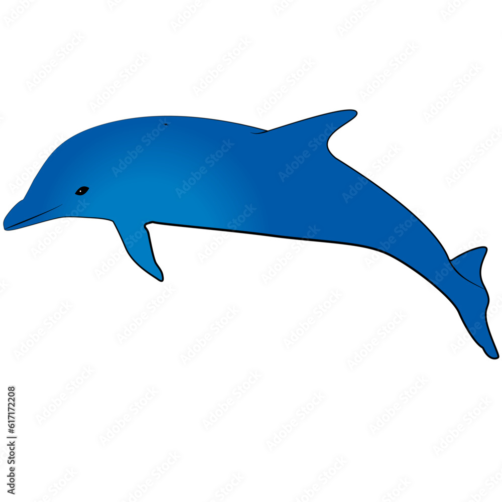 Fototapeta premium dolphin illustration isolated on white background