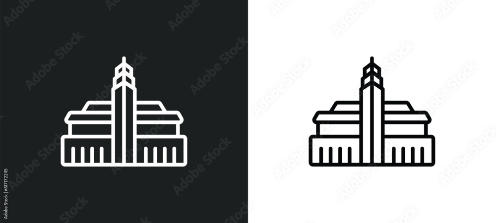 hassan mosque line icon in white and black colors. hassan mosque flat vector icon from hassan mosque collection for web, mobile apps and ui. hassan mosque line icon in white and black colors. hassan mosque flat vector icon from hassan mosque collection for web, mobile apps and ui.