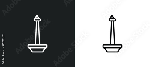 national monument monas line icon in white and black colors. national monument monas flat vector icon from national monument monas collection for web, mobile apps and ui.