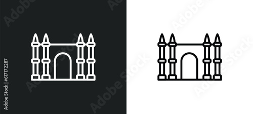 spain line icon in white and black colors. spain flat vector icon from spain collection for web, mobile apps and ui.