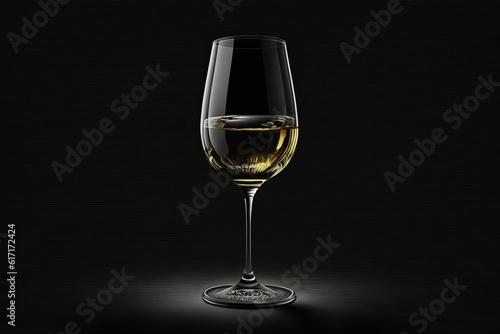 A glass of wine on a black background generated by AI