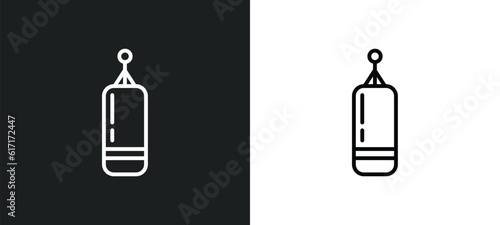 muay thai line icon in white and black colors. muay thai flat vector icon from muay thai collection for web, mobile apps and ui.