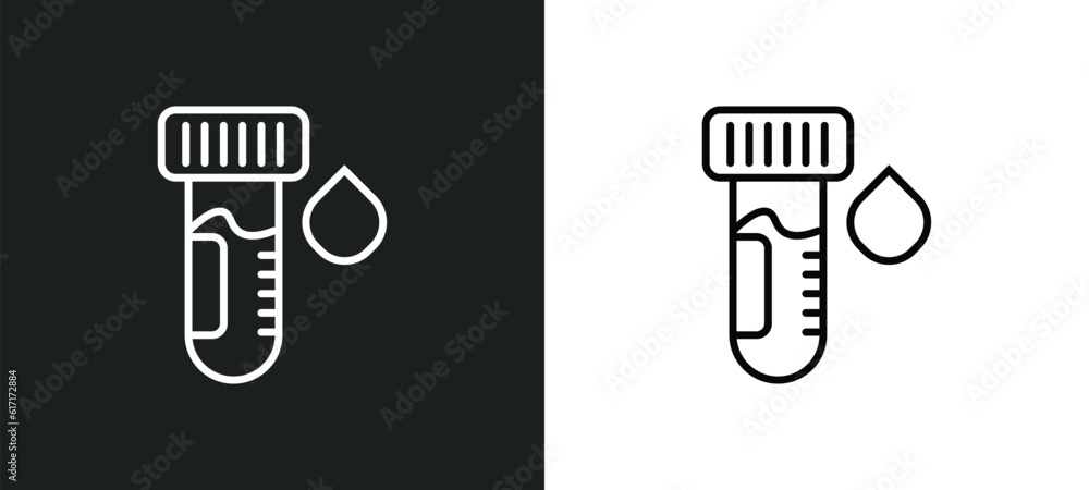 blood sample line icon in white and black colors. blood sample flat vector icon from blood sample collection for web, mobile apps and ui. blood sample line icon in white and black colors. blood sample flat vector icon from blood sample collection for web, mobile apps and ui.