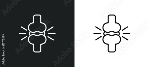 femur line icon in white and black colors. femur flat vector icon from femur collection for web, mobile apps and ui.