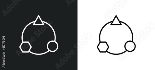 diversify line icon in white and black colors. diversify flat vector icon from diversify collection for web, mobile apps and ui.