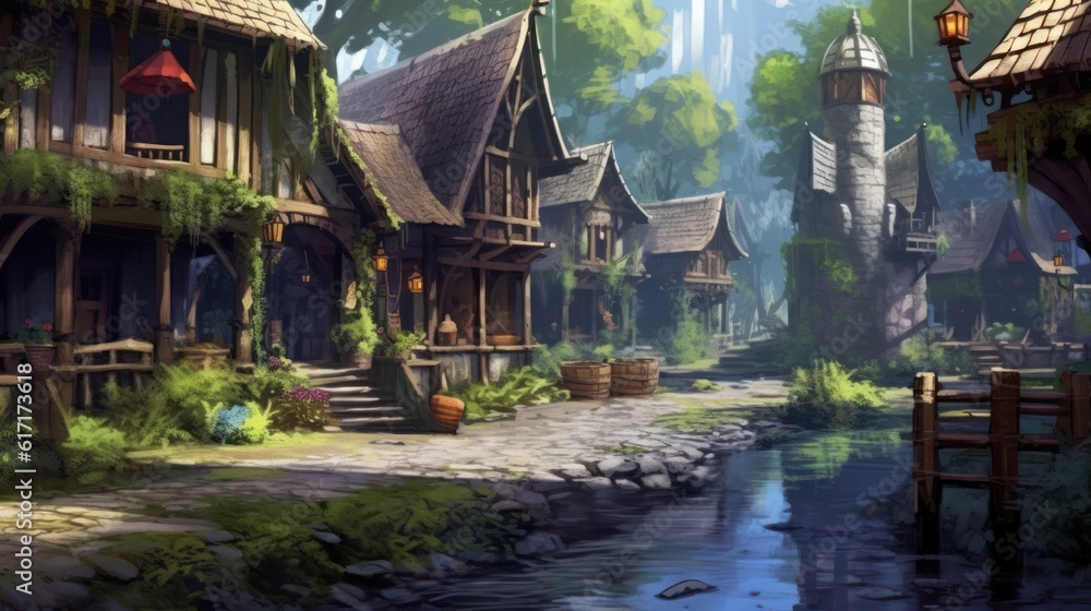 Obraz premium Fantasy RPG Surroundings Game Artwork