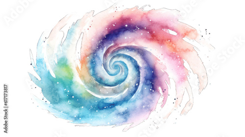 Watercolor Clip Art of a Space Galaxy