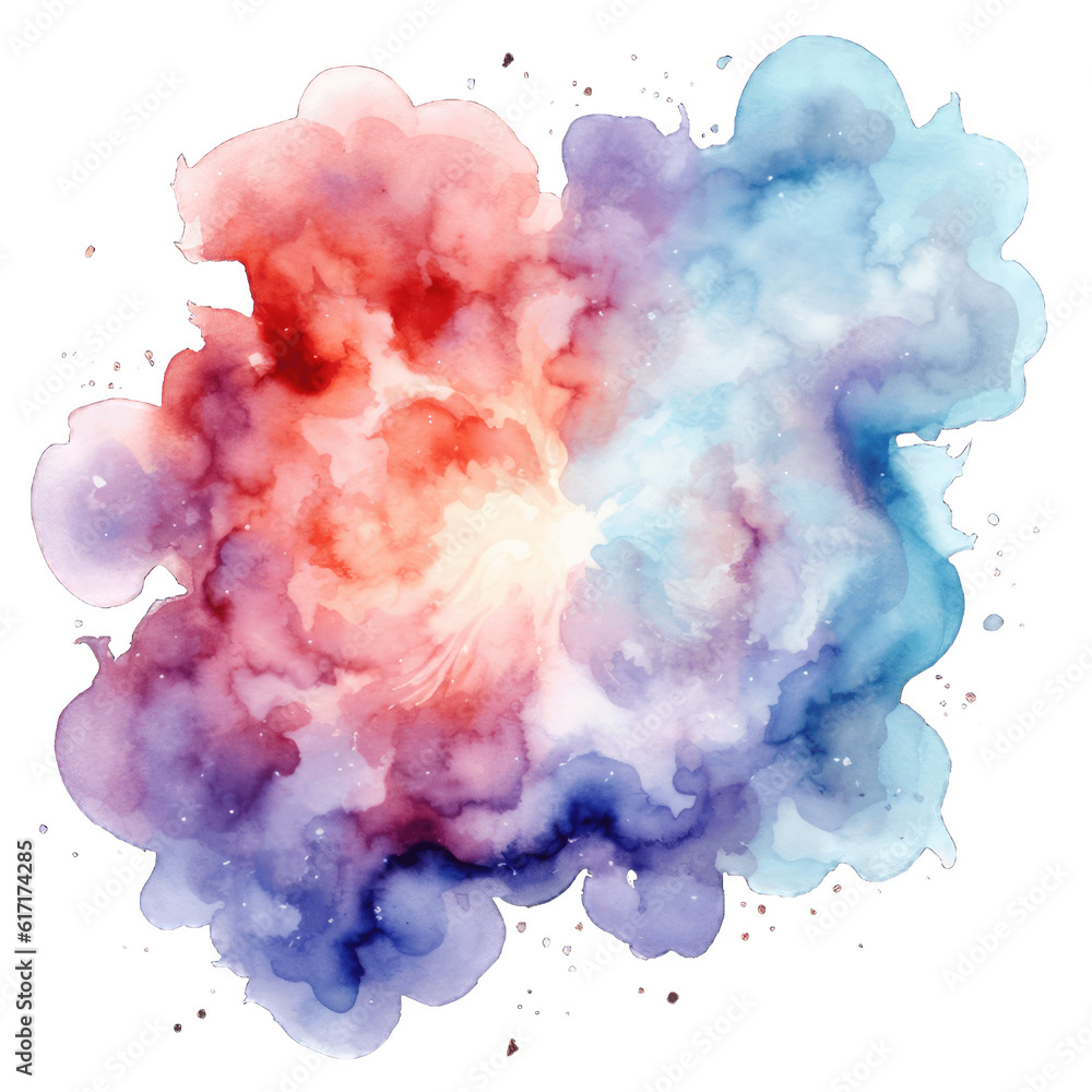 Watercolor Clip Art of a Space Nebula
