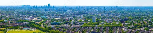 Photography Aerial view of Hampstead Heath, a grassy public space and one of the highest poi
