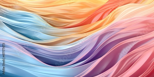 Soft pastel waves on a subtle abstract background. Colors in a gradient. To create apps or goods. AI generated.