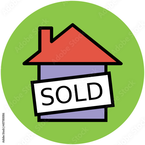Pack of Real Estate Flat Circular Icons

