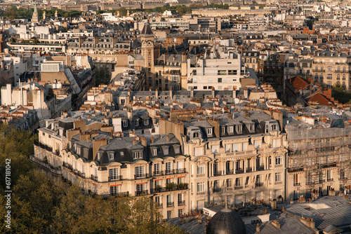Paris city architecture from Eiffel Tower view