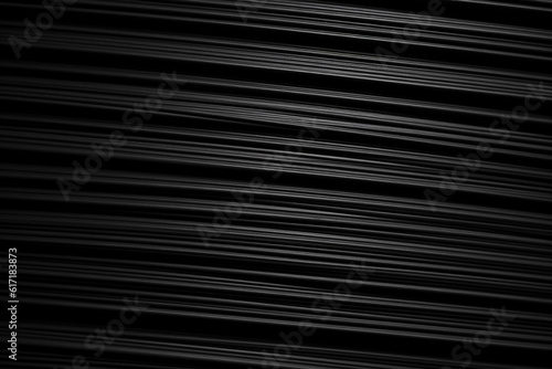 An abstract horizontal pattern showcases a captivating line texture in bold black, adding depth and visual interest to any design. Generative AI.