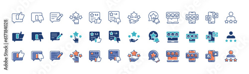 full collection of feedback rating icons. survey review of service satisfaction set signs vector design with complete variants of styles