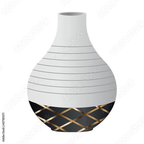 Isolated colored modern artisan vase icon Vector