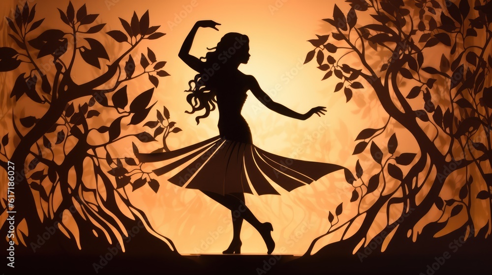 Obraz premium Dancer as a silhouette illustration - beautiful wallpaper