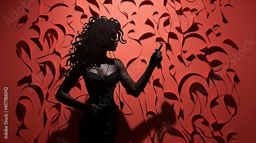 singer as a silhouette illustration - beautiful wallpaper