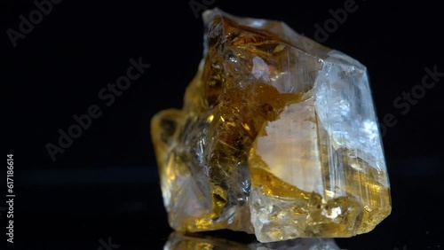 Citrine crystal yellow and clear rock