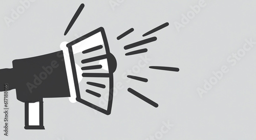 illustration of a megaphone on gray background