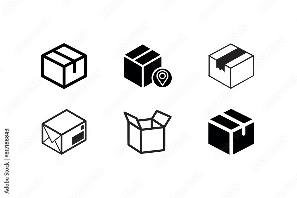 vector illustration. set of icons and icons. package. delivery. collection of boxes. cube flat web vector illustration. set of icons and icons. package. delivery. collection of boxes. cube flat web