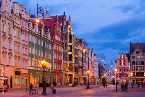 Market square at night. Wroclaw. Poland