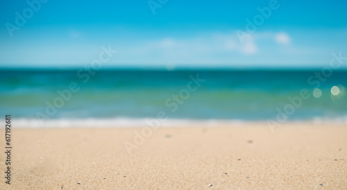 beautiful beach sand with blur background in high resolution