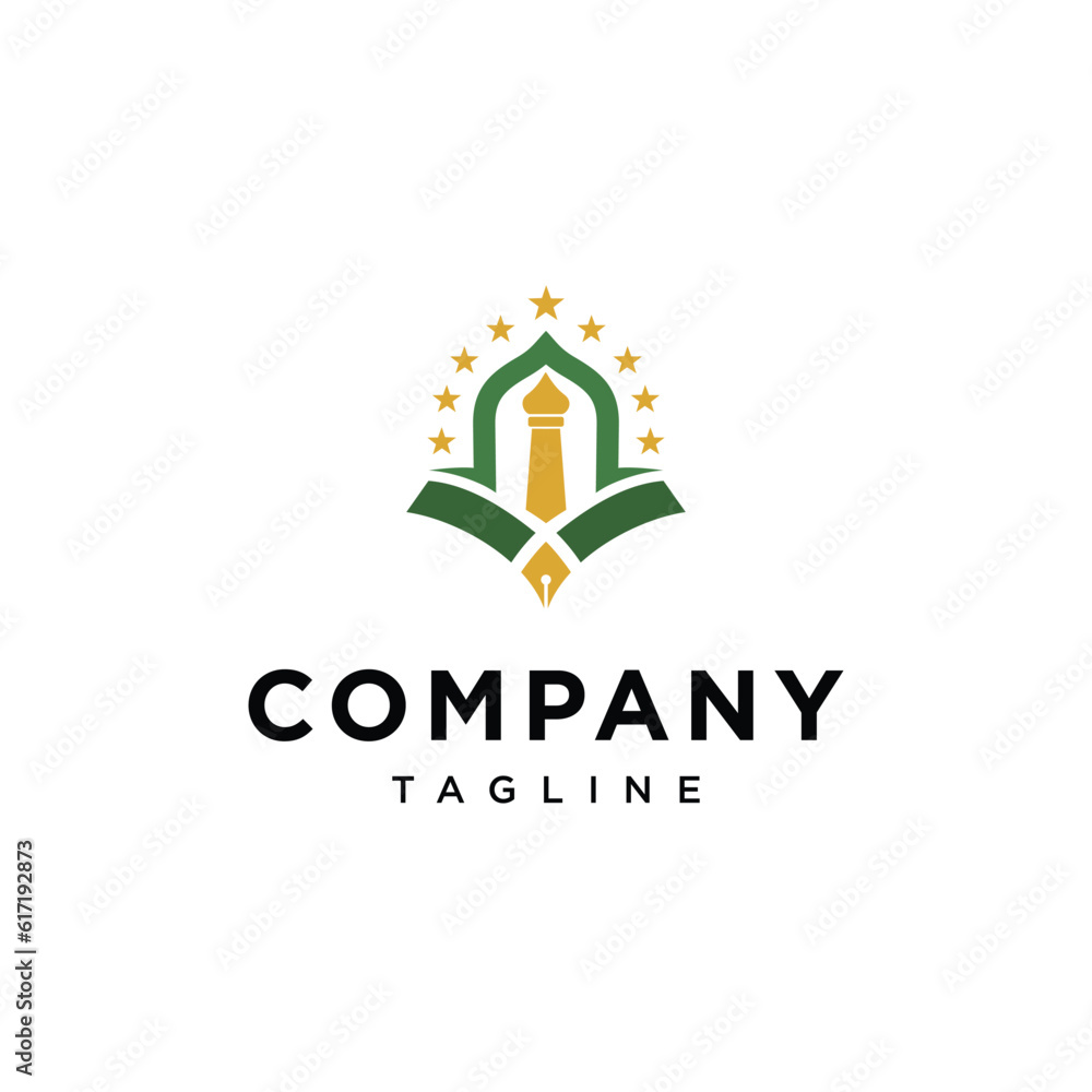 Islamic boarding school logo icon vector template.eps