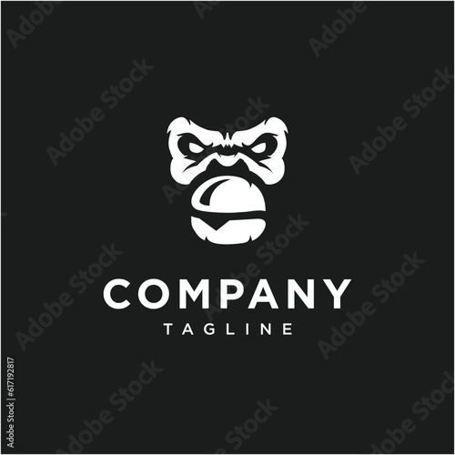 Burger Ape monkey face logo icon vector template.eps