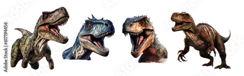 Dinosaur  Roaring Power  Mighty T-Rex Head Clipart for Art  Logos  and Logos - Transparent PNG with Isolated Illustration. 