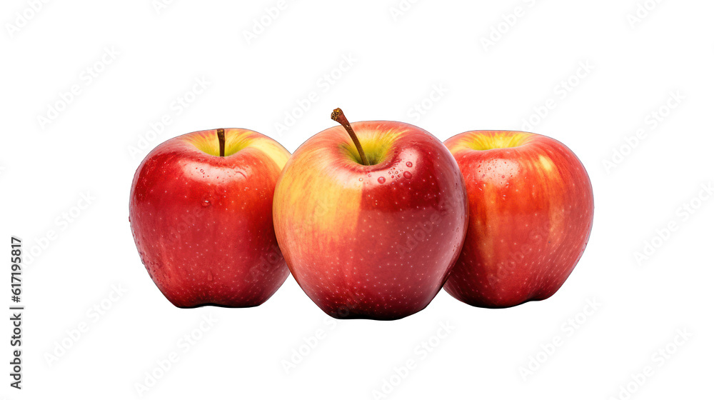 Three apples isolated on white background png cutout Three apples isolated on white background png cutout