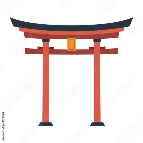 Isolated traditional japanese shrine landmark Vector