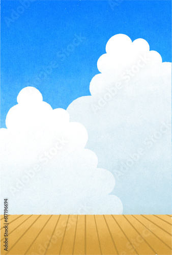 青空と縁側（Blue sky and veranda）