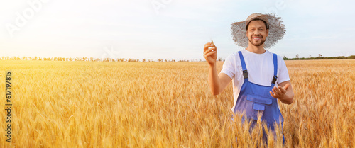 Portrait of farmer in wheat...