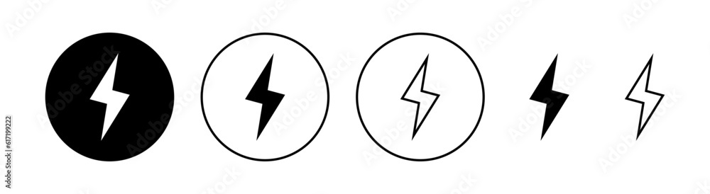 Lightning icon set for web and mobile app. electric sign and symbol. power icon. energy sign Lightning icon set for web and mobile app. electric sign and symbol. power icon. energy sign