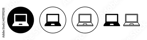 Laptop icon set for web and mobile app. computer sign and symbol