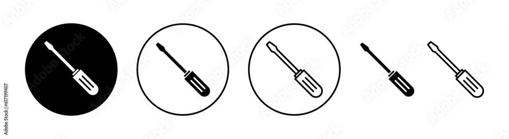 Screwdriver icon set for web and mobile app. tools sign and symbol Screwdriver icon set for web and mobile app. tools sign and symbol