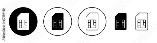 Sim card icon set for web and mobile app. dual sim card sign and symbol