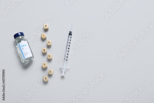 Word DIABETES with insulin ...