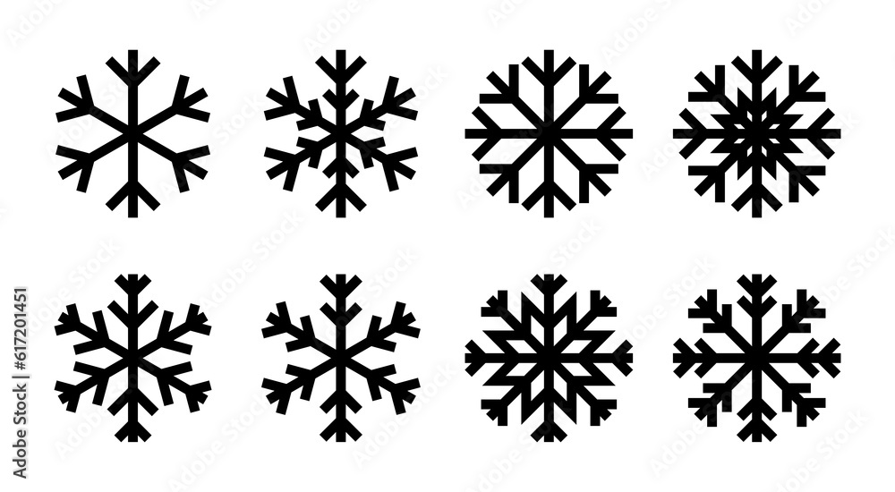 Snow icon set illustration. snowflake sign and symbol Snow icon set illustration. snowflake sign and symbol