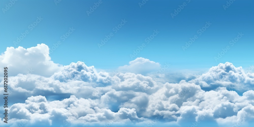 Cloud blue sky copy space blurred background, AI Generated Cloud blue sky copy space blurred background, AI Generated