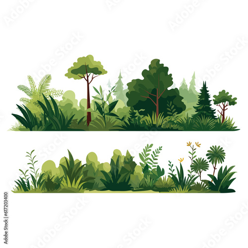 forest set vector flat minimalistic isolated illustration photo