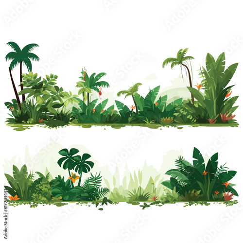 jungle set vector flat minimalistic isolated illustration Fototapet