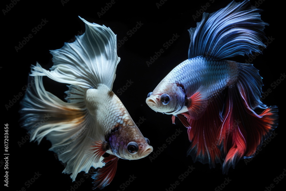 Halfmoon betta fish, siamese fighting fish, Capture moving of fish Halfmoon betta fish, siamese fighting fish, Capture moving of fish