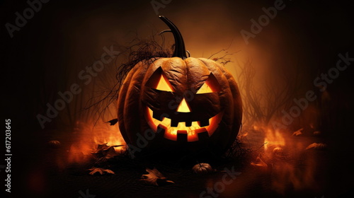 Halloween jack with lantern background