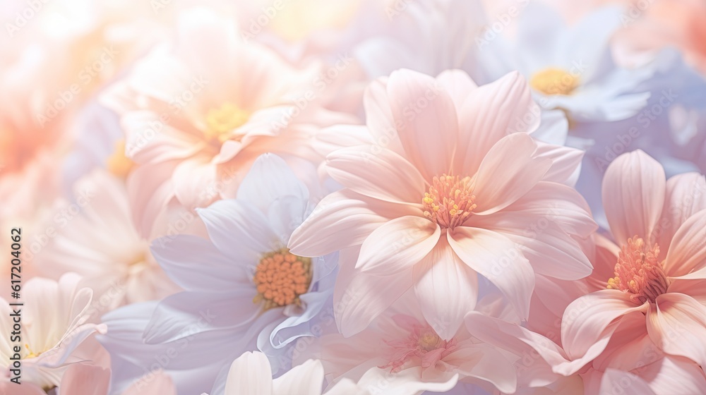 Fototapeta premium close up blossom floral bouquet decoration made with Generative AI