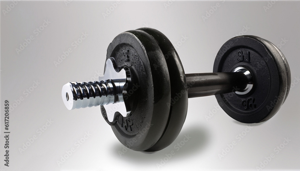 Black dumbbell , isolated on white background Black dumbbell , isolated on white background