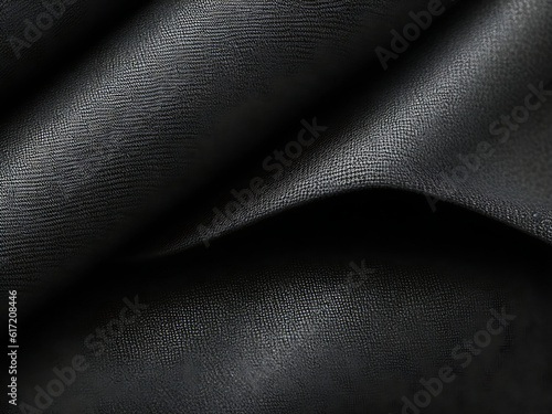 Black luxury fabric background with copy space 3d illustration generative AI