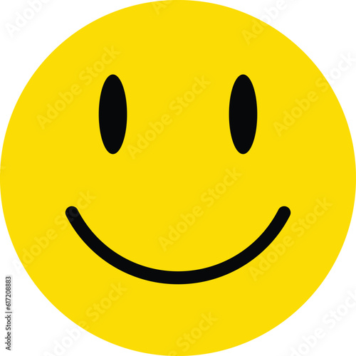 yellow smile emoji icon vector . Yellow happy face icon with smile.