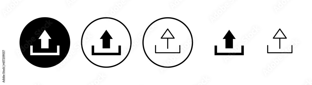 Upload icons set. Upload sign icon. Upload button. Load symbol. Upload icons set. Upload sign icon. Upload button. Load symbol.